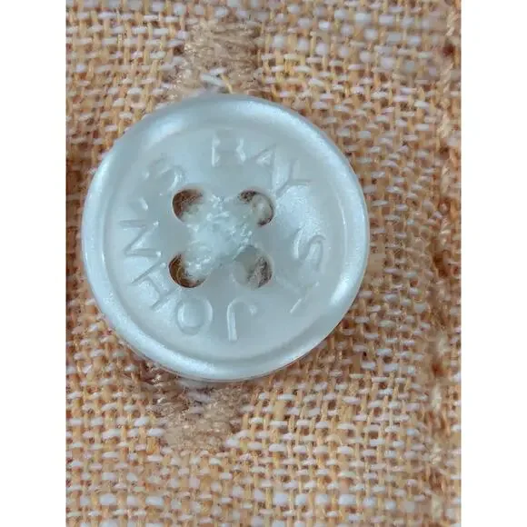 St. Johns Bay mens sz XL classic fit orange button up short sleeve cotton linen - Picture 4 of 8